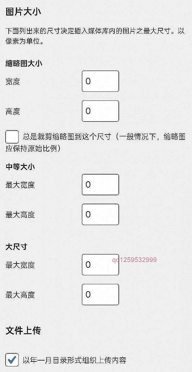 WordPress上传图片如何禁止自动生成缩略图.子比主题通用，这个必须要设置-神人佛-文文8客