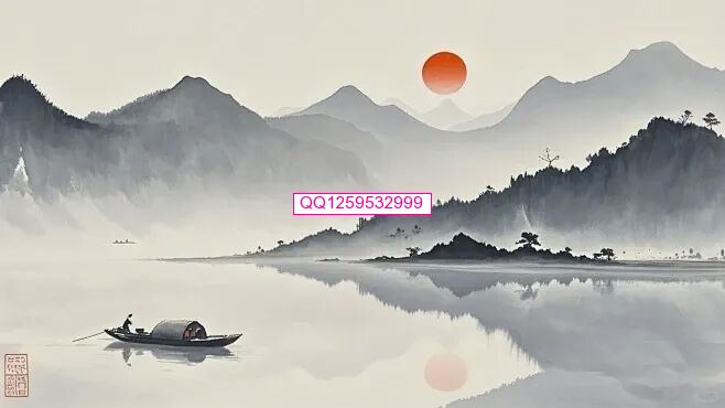 分享一组水墨山水中国画PPT背景图 - 小红书